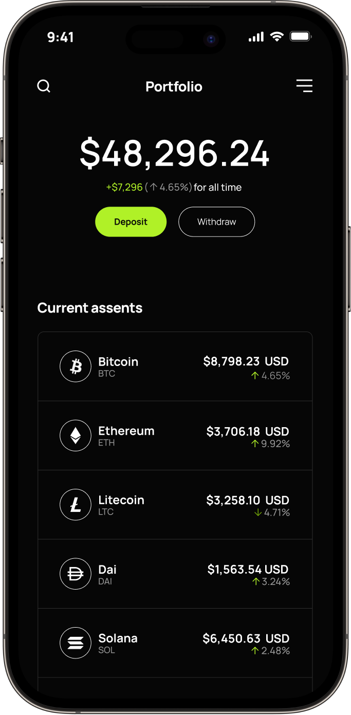 Crypto Wallet From The Future Main Image - Finantech X Webflow Template