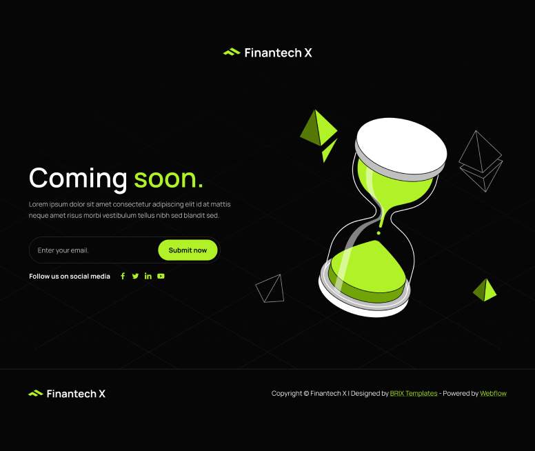Coming Soon Page - Finantech X Webflow Template
