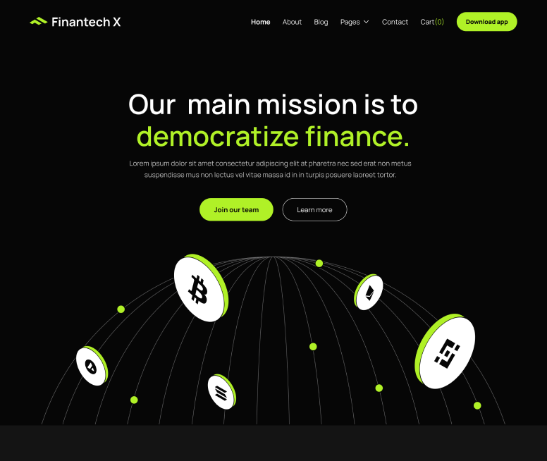 About Page - Finantech X Webflow Template
