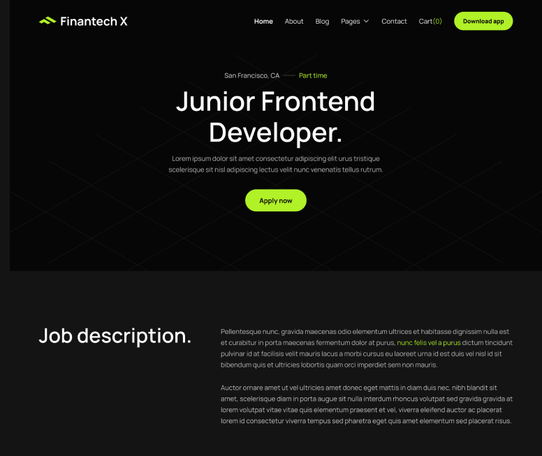 Career Page - Finantech X Webflow Template