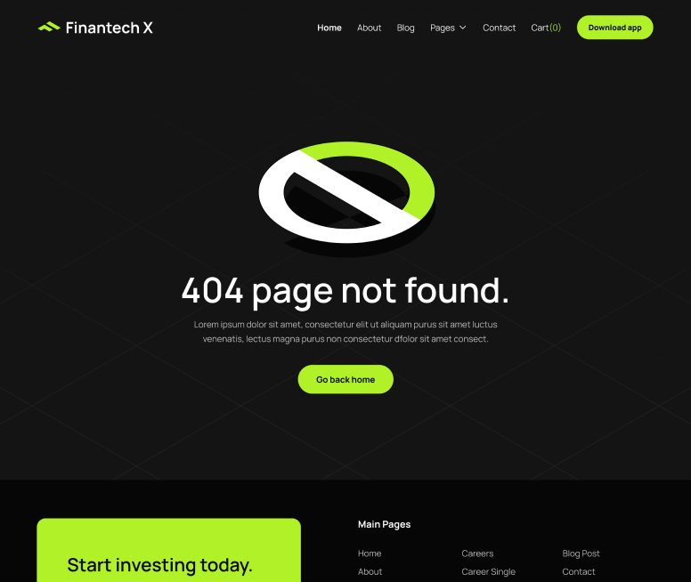 404 Not Found Page - Finantech X Webflow Template