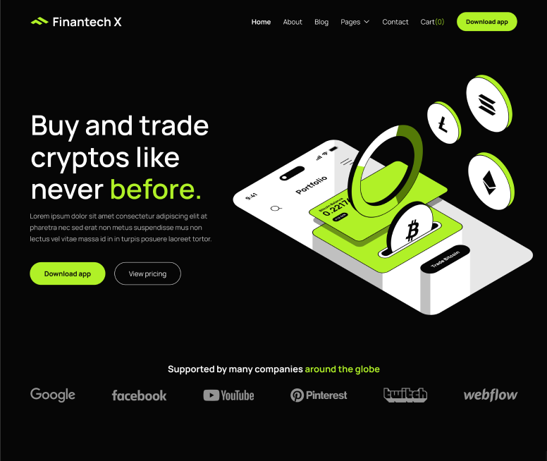 Home Page - Finantech X Webflow Template