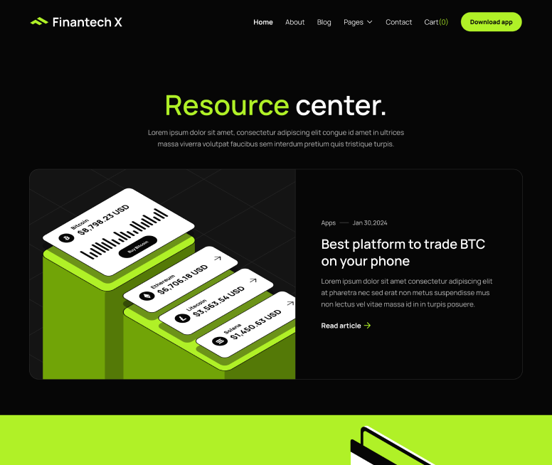 Blog Page - Finantech X Webflow Template